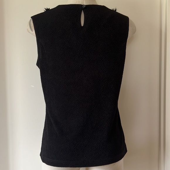 Joseph Ribkoff Blk Fur Trimmed Shell10 EUC - Picture 4 of 8